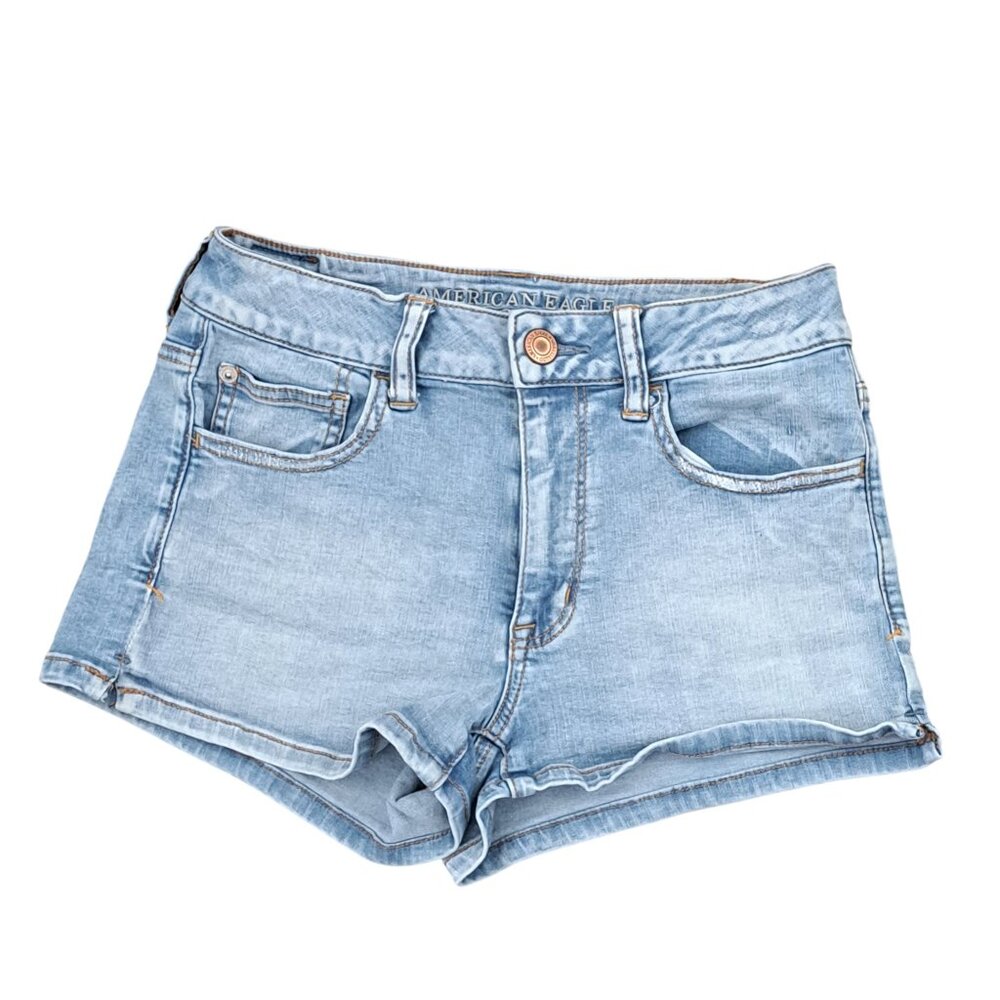 American Eagle Outfitters Super  Stretch Hi-Rise Shortie Denim Shorts Size 8